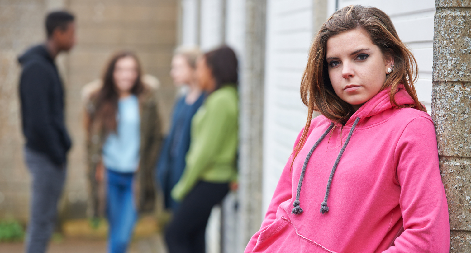 Gang Of Teenagers Hanging Out In Urban Environment